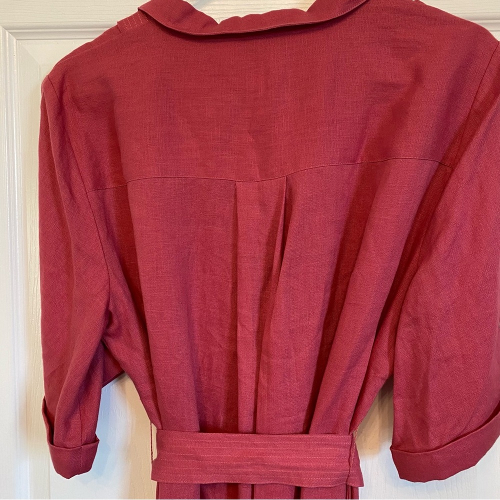 Casual Maxi Dress with Tie Waist - Dusty Rose - CAROL - Picture 6 of 13